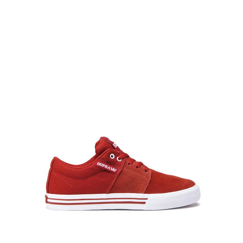 Buty Supra STACKS II VULC - Sneakersy Niskie Dziecięce - Czerwone (KWUG-59623)